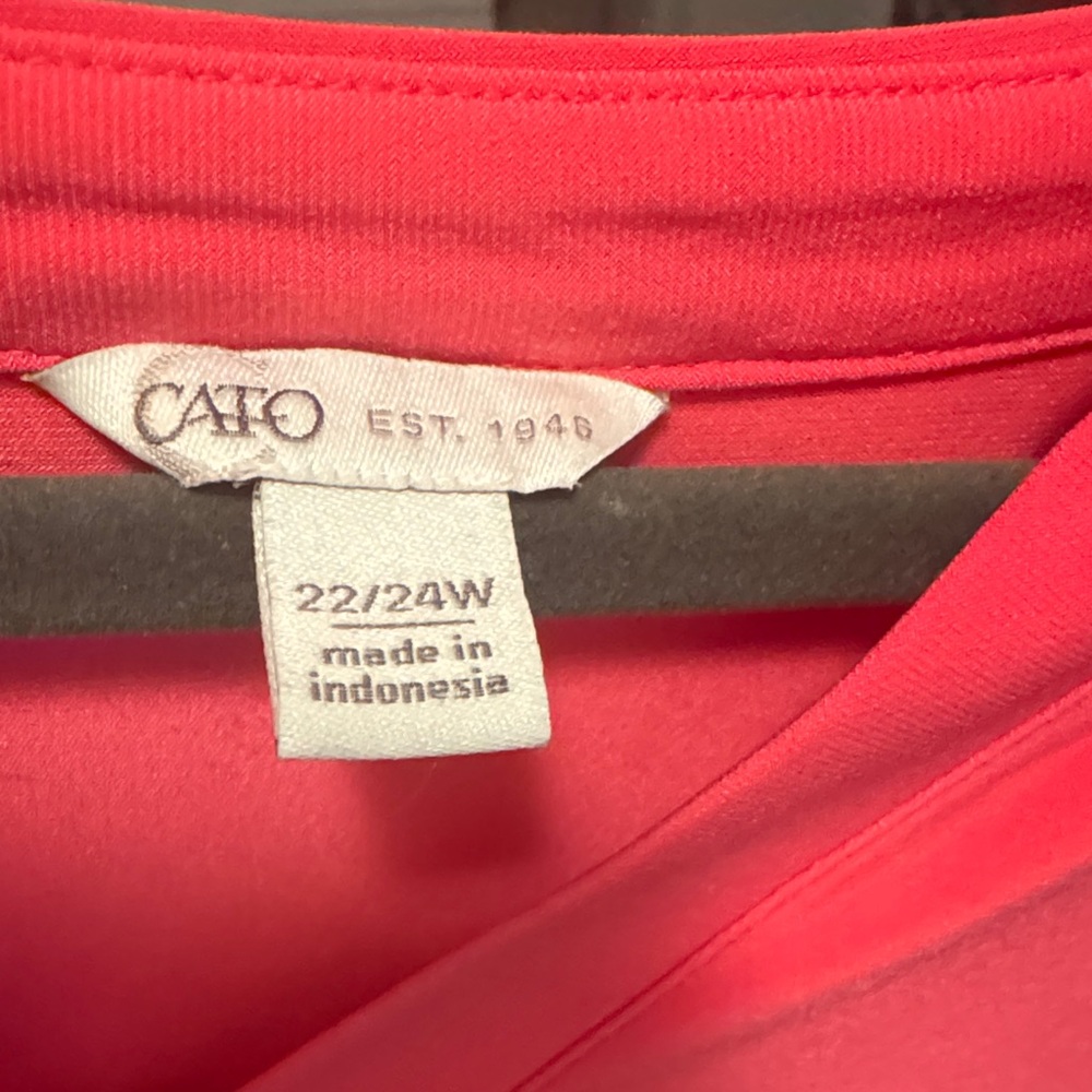 Cato Vibrant Coral Blouse